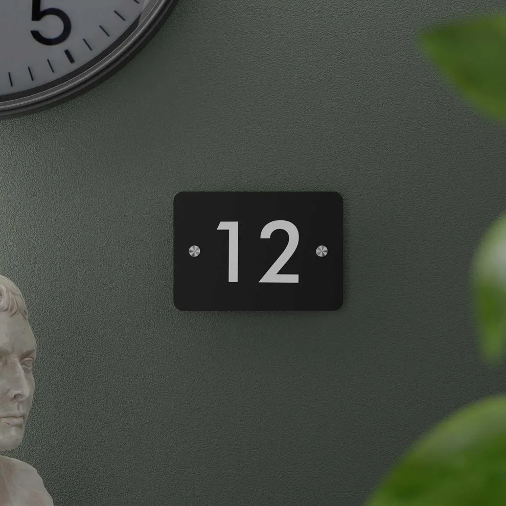 Futura (Matte Black) - Contemporary House Number/Name Sign (Small i.e. 148mm × 104mm × 5mm)
