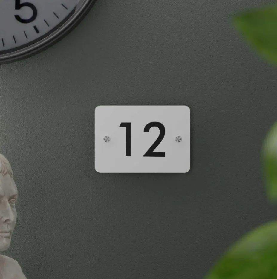 Futura (Matte White) - Contemporary House Number/Name Sign