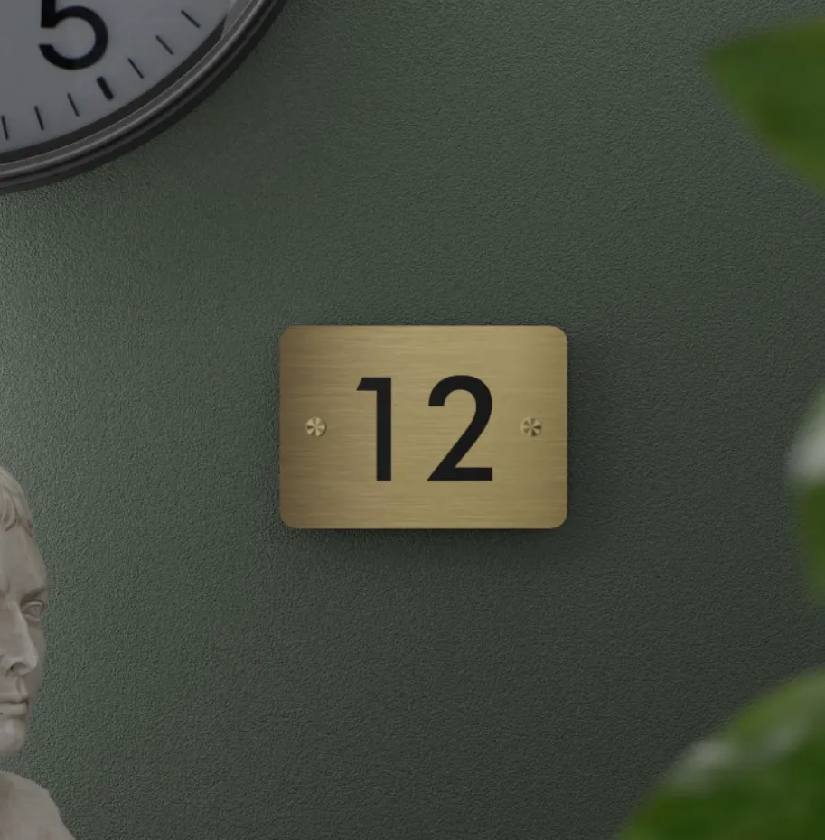 Futura (Gold Stainless Steel) - Contemporary House Number/Name Sign