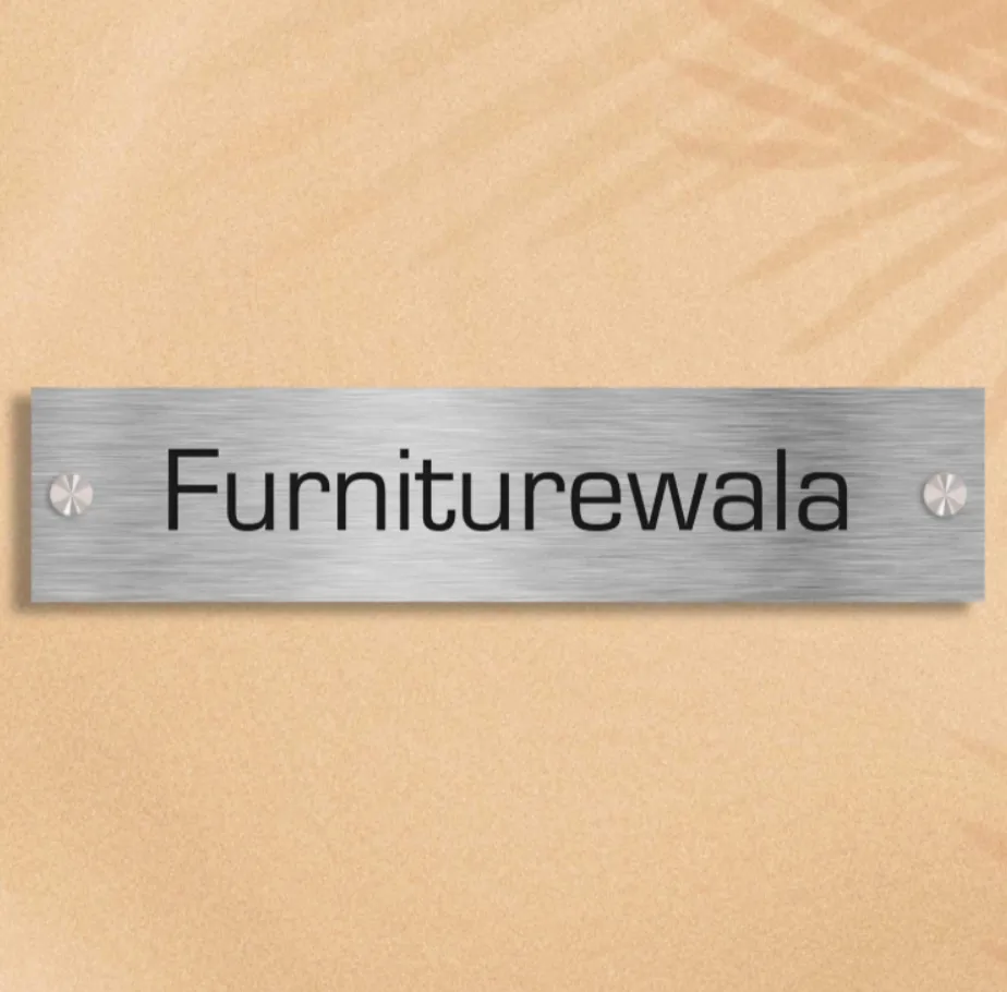 Rectanglica - Stainless Steel Name Plate (Thin (300mm × 70mm), Anna)