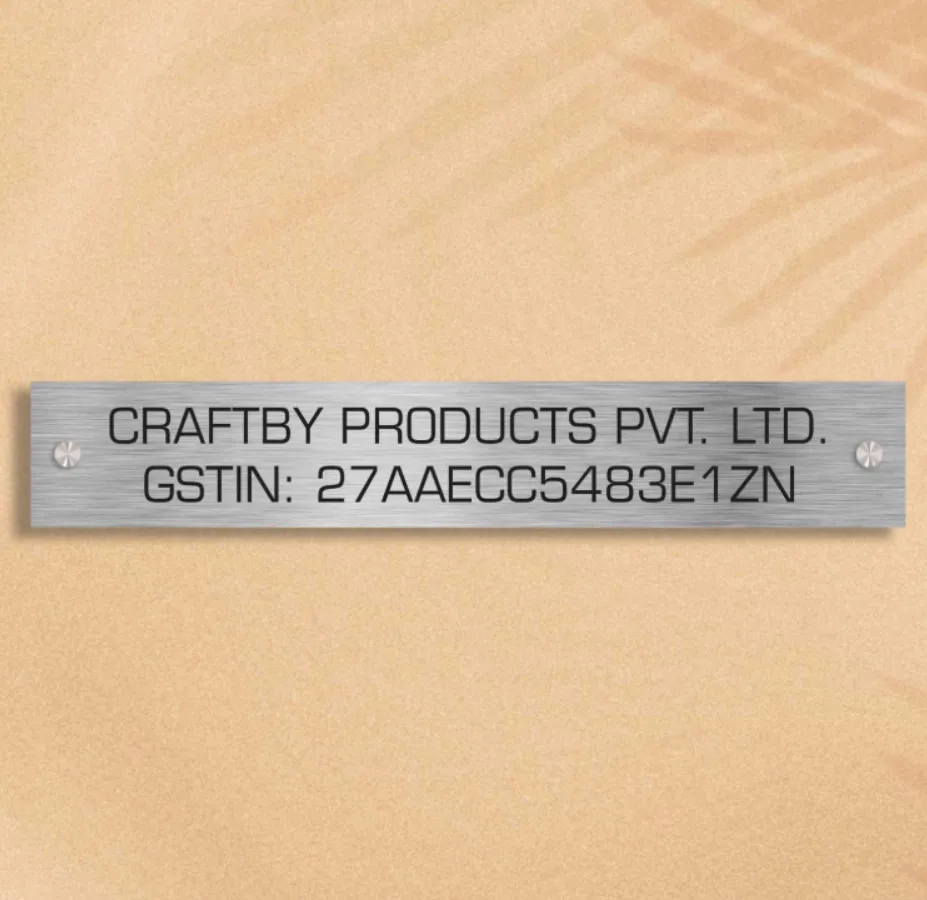 Rectanglica - Stainless Steel Company GST Name Plate
