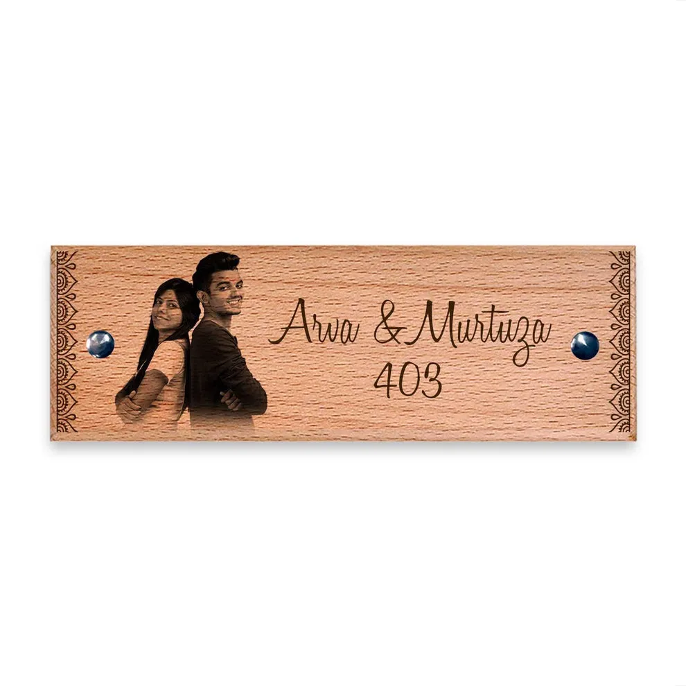 Photo Vignette - Wooden Name Plate